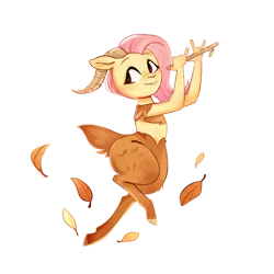 Size: 1000x1000 | Tagged: safe, artist:anotherdeadrat, derpibooru import, fluttershy, anthro, satyr, g4, collaboration, collaboration:bestiary of fluttershy, faun, female, goat horns, horns, image, musical instrument, pipe, png, solo, species swap