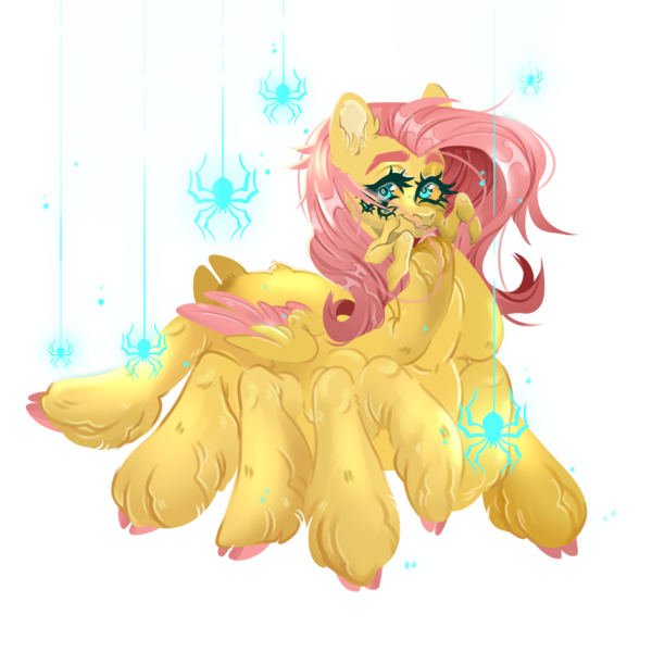 Size: 1000x1000 | Tagged: safe, artist:mouse tail, derpibooru import, fluttershy, monster pony, original species, pony, spider, spiderpony, g4, cloven hooves, collaboration, collaboration:bestiary of fluttershy, female, image, mandibles, mare, multiple eyes, multiple legs, png, simple background, solo, species swap, spidershy, transparent background, unshorn fetlocks