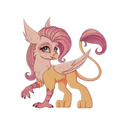 Size: 1000x1000 | Tagged: safe, artist:tanatos, derpibooru import, fluttershy, gryphon, g4, collaboration, collaboration:bestiary of fluttershy, female, fluttergriffon, griffonized, image, my little griffon, png, simple background, solo, species swap, transparent background