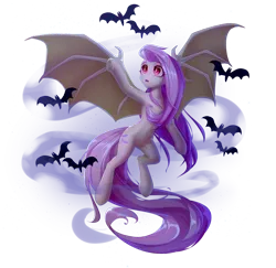 Size: 1000x972 | Tagged: safe, artist:alrumoon_art, artist:setharu, derpibooru import, fluttershy, bat, bat pony, pony, semi-anthro, g4, armpits, bat ponified, bat wings, belly, belly button, collaboration, collaboration:bestiary of fluttershy, cute, female, flutterbat, human shoulders, humanoid torso, image, long tail, mare, png, race swap, red eyes, simple background, solo, spread wings, tail, transparent background, wings