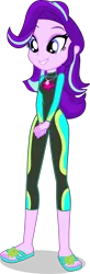 Size: 1443x4408 | Tagged: safe, alternate version, artist:dustinwatsongkx, derpibooru import, starlight glimmer, human, equestria girls, g4, clothes swap, female, fluttershy's wetsuit, geode of fauna, image, magical geodes, png, simple background, solo, swimsuit swap, transparent background, wetsuit