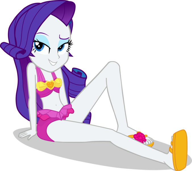 Size: 1467x1303 | Tagged: safe, alternate version, artist:dustinwatsongkx, derpibooru import, rarity, human, equestria girls, g4, bare shoulders, belly, belly button, bikini, clothes, clothes swap, feet, female, image, midriff, one-piece swimsuit, pinkie pie swimsuit, png, sandals, simple background, sleeveless, solo, swimsuit, swimsuit swap, transparent background, vector