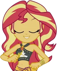 Size: 2011x2520 | Tagged: safe, derpibooru import, edit, edited screencap, editor:mrtoonlover83, screencap, sunset shimmer, human, equestria girls, g4, background removed, eyes closed, female, image, not a vector, png, solo, sunset shimmer swimsuit