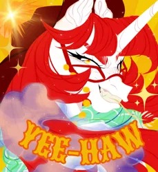 Size: 520x567 | Tagged: safe, derpibooru import, oc, unofficial characters only, unicorn, g4, cowboy hat, glasses, hat, horn, icon, image, png, ponysona, yeehaw