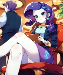 Size: 864x1024 | Tagged: suggestive, ai content, derpibooru import, machine learning generated, rarity, human, equestria girls, g4, clothes, crossed legs, cutie mark, fancy, image, jpeg, legs, panties, panty shot, sitting, skirt, underwear, upskirt, white underwear