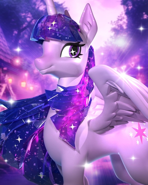 Size: 1080x1350 | Tagged: safe, derpibooru import, official, part of a set, princess twilight 2.0, twilight sparkle, twilight sparkle (alicorn), alicorn, pony, the last problem, close-up, concave belly, ethereal mane, female, figurine, image, jpeg, kwistal plus, looking back, mare, mighty jaxx, older, older twilight, older twilight sparkle (alicorn), partially open wings, slender, smiling, standing, tall, thin, toy, wings