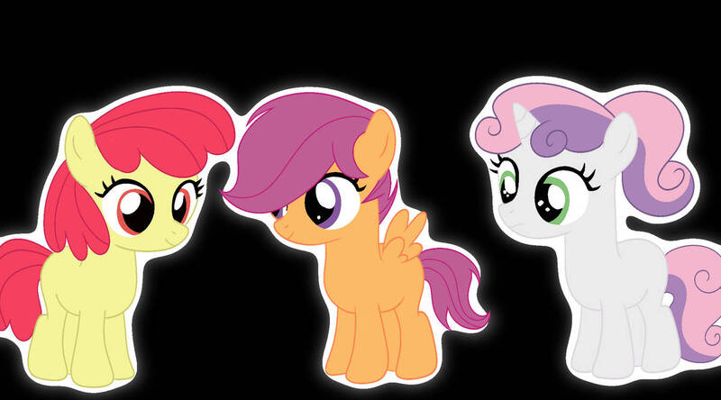 Size: 1200x666 | Tagged: safe, artist:harriet0105, derpibooru import, apple bloom, scootaloo, sweetie belle, earth pony, pegasus, pony, unicorn, cutie mark crusaders, horn, image, jpeg