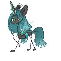 Size: 200x200 | Tagged: safe, artist:tieb5, derpibooru import, queen chrysalis, changeling, female, image, jpeg, simple background, solo, white background