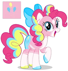 Size: 742x769 | Tagged: safe, artist:muhammad yunus, derpibooru import, pinkie pie, earth pony, pony, alternate design, alternate hair color, bow, cute, diapinkes, female, hair bow, image, kincadeverse, mare, open mouth, open smile, png, smiling, solo