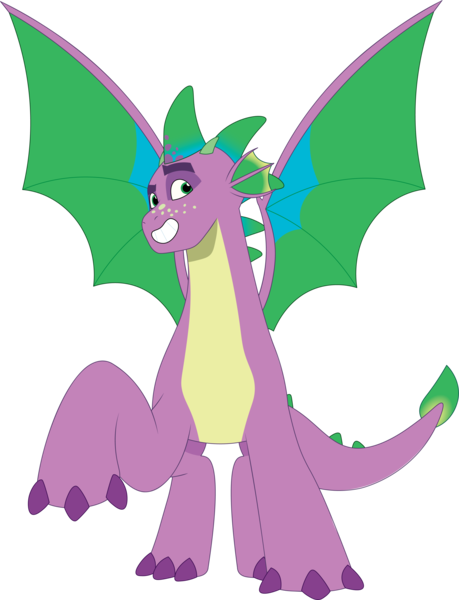 Size: 3009x3937 | Tagged: safe, artist:prixy05, derpibooru import, spike, dragon, g5, my little pony: tell your tale, dragon lord spike, front view, image, male, older, older spike, png, simple background, solo, spread wings, transparent background, unitober 2024, vector, wings