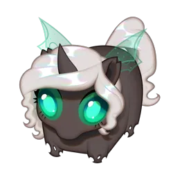 Size: 3514x3520 | Tagged: safe, artist:rrd-artist, derpibooru import, oc, oc:kitu elder, unofficial characters only, changeling, changeling queen, changeling oc, ears, ears up, eyelashes, female, horn, image, insect wings, png, simple background, stare, tail, transparent background, white mane, wings