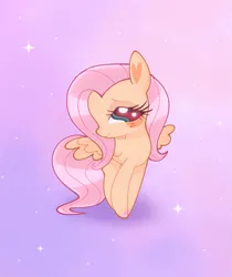 Size: 1141x1360 | Tagged: safe, artist:doodlesinky, derpibooru import, fluttershy, pegasus, pony, abstract background, chibi, cute, female, full body, image, mare, png, shy, space, sparkles, stylized