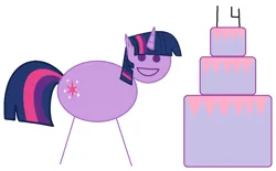 Size: 1215x755 | Tagged: safe, artist:twilyisbestpone, derpibooru import, twilight sparkle, pony, unicorn, g4, 1000 hours in ms paint, birthday cake, cake, derpibooru exclusive, female, food, happy, horn, image, intentionally bad, mare, mlp fim's fourteenth anniversary, ms paint, png, quality, simple background, smiling, stick figure, stick pony, stickpony, stylistic suck, unicorn twilight, white background