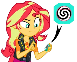 Size: 3780x3047 | Tagged: safe, artist:paco777yuyu, derpibooru import, sunset shimmer, human, equestria girls, g4, female, geode of empathy, hypnosis, image, magical geodes, png, simple background, solo, transparent background, vector