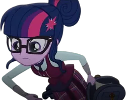 Size: 3162x2520 | Tagged: safe, derpibooru import, edit, edited screencap, editor:mrtoonlover83, screencap, sci-twi, twilight sparkle, human, equestria girls, g4, background removed, clothes, crystal prep academy uniform, female, glasses, image, necktie, not a vector, png, school tie, school uniform, schoolgirl, uniform