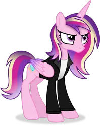 Size: 4646x5875 | Tagged: safe, artist:anime-equestria, derpibooru import, princess cadance, alicorn, alternate hairstyle, clothes, female, horn, image, jacket, png, simple background, solo, transparent background, vector, wings