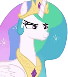 Size: 827x936 | Tagged: safe, derpibooru import, edit, edited screencap, editor:mrtoonlover83, screencap, princess celestia, alicorn, g4, background removed, celestia is not amused, female, image, not a vector, png, solo, unamused