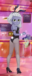 Size: 1305x3034 | Tagged: suggestive, artist:charliexe, ponerpics import, limestone pie, equestria girls, breasts, bunny suit, butt, clothes, female, flats, image, jpeg, limestonebutt, pantyhose, playboy bunny limestone pie, shoes, solo, solo female