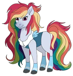 Size: 745x779 | Tagged: safe, artist:byefella, derpibooru import, rainbow dash, horse, female, image, png, simple background, solo, style emulation, transparent background, wild manes, wild manesified