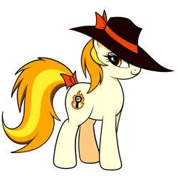 Size: 3086x3086 | Tagged: safe, artist:vomitvomiting, derpibooru import, oc, oc:cinder dick, pony, bow, hat, image, png, simple background, solo, tail, tail bow, white background