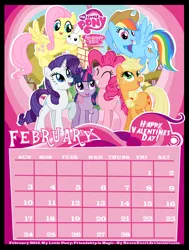 Size: 1684x2224 | Tagged: safe, artist:ravenevert, derpibooru import, angel bunny, applejack, fluttershy, pinkie pie, rainbow dash, rarity, twilight sparkle, applejack's hat, calendar, cowboy hat, hat, image, jpeg, mane six, rainbow dash wearing applejack's hat