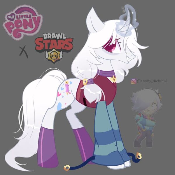 Size: 736x736 | Tagged: safe, artist:khatty_thebrawl, derpibooru import, ponified, pony, unicorn, brawl stars, brawler, clothes, colette, colette (brawl stars), crossover, cutie mark, female, heart, horn, image, jpeg, mare, pencil, shoes, solo, supercell, teeth, vest