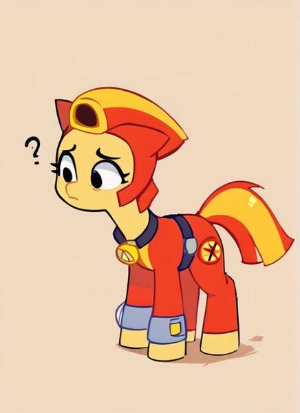 Size: 450x619 | Tagged: safe, derpibooru import, ponified, earth pony, pony, brawl stars, brawler, confused, crossover, cutie mark, female, image, jpeg, mare, max (brawl stars), maxine, maxine (brawl stars), question mark, supercell, superhero costume