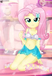 Size: 2410x3505 | Tagged: suggestive, artist:charliexe, ponerpics import, fluttershy, equestria girls, bikini, bra, breasts, clothes, female, image, jpeg, solo, solo female, swimsuit, underwear