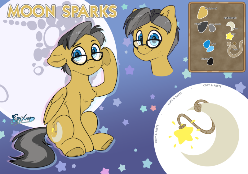 Size: 5000x3500 | Tagged: safe, artist:fluffyxai, derpibooru import, oc, oc:moon sparks, oc:oc only, pony, image, male, png, reference sheet, stallion