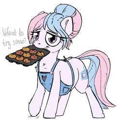 Size: 1480x1490 | Tagged: safe, artist:uteuk, derpibooru import, oc, oc:bundle joy, unofficial characters only, earth pony, pony, female, food, image, mare, muffin, png, pregnant, solo