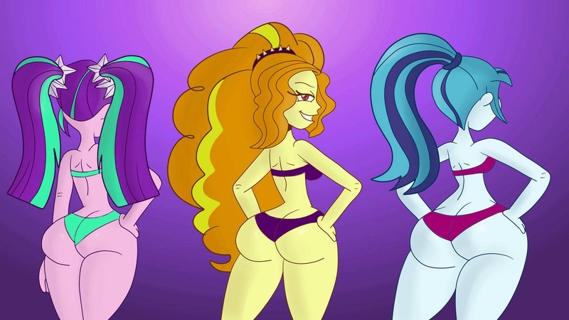 Size: 1192x670 | Tagged: suggestive, artist:meggyfan26, artist:scobionicle99, derpibooru import, edit, adagio dazzle, aquamarine, aria blaze, sonata dusk, human, equestria girls, g4, adagio dat-azzle, arse-ia blaze, ass, bikini, breasts, butt, butts, clothes, female, gradient background, image, jpeg, large butt, looking at you, looking back, looking back at you, midriff, purple bikini, purple swimsuit, sonata donk, stupid sexy adagio dazzle, stupid sexy aria blaze, stupid sexy dazzlings, stupid sexy sonata dusk, swimsuit, the ass was fat, the dazzlings, thicc thighs, thighs, thunder thighs, trio, trio female, wide hips