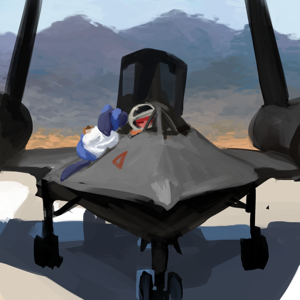 Size: 2000x2000 | Tagged: safe, artist:redruin01, derpibooru import, pony, clipboard, clothes, duo, helmet, image, jacket, jet, plane, png, runway, sr-71 blackbird