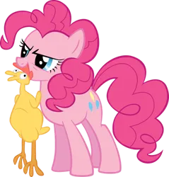 Size: 900x940 | Tagged: safe, artist:cloudshadezer0, derpibooru import, pinkie pie, earth pony, pony, dragonshy, g4, female, image, mare, mouth hold, png, rubber chicken, simple background, solo, transparent background, vector