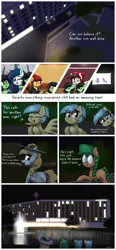 Size: 3253x6998 | Tagged: safe, artist:seafooddinner, ponerpics import, tempest shadow, twilight sparkle, oc, oc:anonfilly, oc:fair flyer, oc:matinée, oc:morning mimosa, oc:nasapone, oc:soirée, oc:wah wah, unofficial characters only, pony, balloon, comic, denny's, female, filly, image, mare, mare fair, mare fair 2024, movie theatre, png, smiling, snowpity inc., wawa