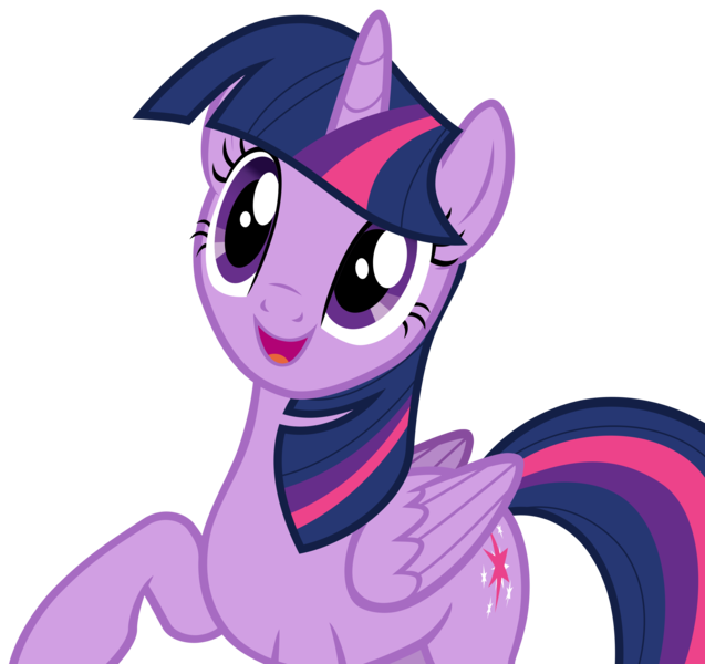 Size: 2612x2460 | Tagged: safe, anonymous artist, derpibooru import, twilight sparkle, twilight sparkle (alicorn), alicorn, pony, g4, rarity takes manehattan, .svg available, cute, derpibooru exclusive, female, folded wings, horn, image, mare, multicolored hair, multicolored mane, multicolored tail, open mouth, png, raised hoof, simple background, solo, tail, transparent background, vector, wings