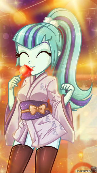 Size: 2017x3591 | Tagged: safe, artist:charliexe, ponerpics import, sonata dusk, equestria girls, breasts, clothes, eyes closed, female, image, jpeg, solo, solo female