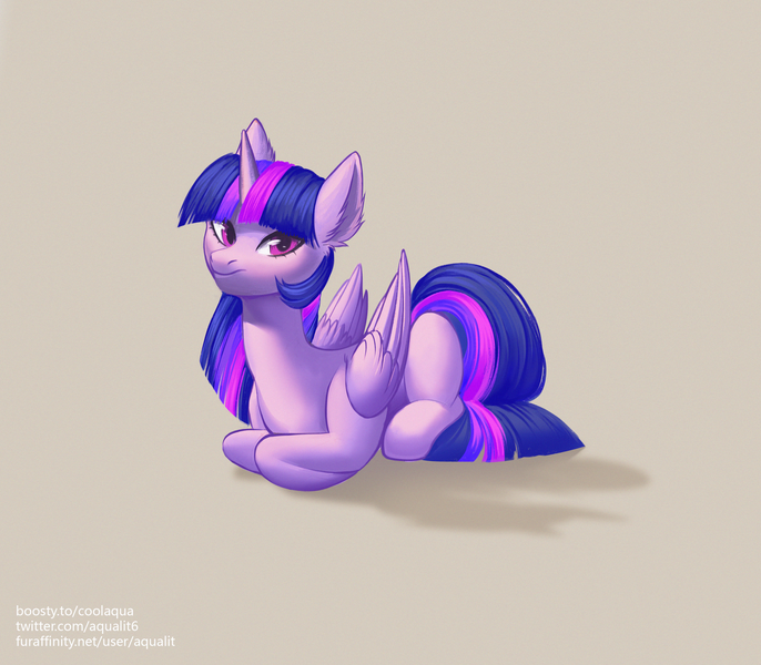 Size: 4000x3500 | Tagged: safe, artist:aqualit, derpibooru import, twilight sparkle, twilight sparkle (alicorn), alicorn, pony, chibi, cute, ear fluff, image, png, solo