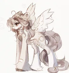 Size: 1440x1516 | Tagged: safe, artist:misty.mooon, derpibooru import, oc, unofficial characters only, pegasus, pony, bandage, ear piercing, earring, female, image, jewelry, jpeg, mare, necklace, piercing, simple background, solo, spread wings, white background, wing jewelry, wings