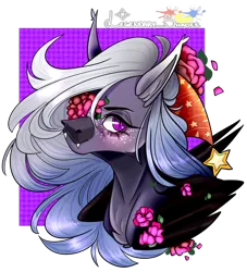 Size: 1000x1100 | Tagged: safe, artist:legendaryshadee, derpibooru import, oc, oc:cole, pegasus, pony, bust, female, flower, image, mare, png, portrait, solo