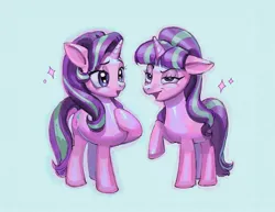 Size: 1606x1242 | Tagged: safe, artist:ridovax, derpibooru import, starlight glimmer, pony, unicorn, g4, female, horn, image, jpeg, mare, s5 starlight, self paradox, self ponidox, simple background, solo