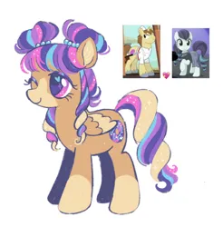 Size: 874x887 | Tagged: safe, artist:peaceandlove26, derpibooru import, coloratura, donut joe, oc, oc:galaxy glaze, unofficial characters only, pegasus, pony, g4, bangs, blaze (coat marking), coat markings, colored pinnae, colored pupils, crack ship offspring, eyeshadow, facial markings, female, female oc, hair tie, heart, heart eyes, image, lineless, makeup, mare, mare oc, mealy mouth (coat marking), multicolored mane, multicolored tail, offspring, one eye closed, orange coat, parent:coloratura, parent:donut joe, parents:donutura, pegasus oc, pink eyes, png, purple eyeshadow, purple pupils, reference used, shiny eyelashes, simple background, smiling, socks (coat marking), solo, sparkles, sparkly mane, sparkly tail, tail, three quarter view, tied mane, tied tail, trans female, transgender, transgender oc, white background, wingding eyes, wings