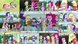 Size: 1280x722 | Tagged: safe, derpibooru import, edit, edited screencap, editor:quoterific, screencap, applejack, bon bon, derpy hooves, fluttershy, lyra heartstrings, octavia melody, pinkie pie, rainbow dash, rarity, sweetie drops, human, equestria girls, g4, collage, female, humane five, image, my little pony equestria girls: legend of everfree, png