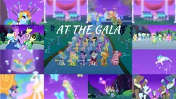 Size: 1280x720 | Tagged: safe, derpibooru import, edit, edited screencap, editor:quoterific, screencap, amethyst star, applejack, blaze, blue moon (g4), bruce mane, carrot top, chocolate sun, derpy hooves, diamond mint, drizzle, eclair créme, fine line, fire streak, fleetfoot, fluttershy, golden harvest, high winds, jangles, lemony gem, lightning streak, linky, masquerade, maxie, merry may, north star, orange blossom, orion, parasol, perfect pace, pinkie pie, prim posy, princess celestia, rainbow dash, rainbowshine, rarity, sea swirl, seafoam, shoeshine, shooting star (character), spring melody, sprinkle medley, star gazer, sunshower raindrops, twilight sparkle, alicorn, butterfly, earth pony, insect, pegasus, pony, unicorn, g4, season 1, the best night ever, at the gala, canterlot castle, clothes, collage, dress, female, fireworks, fluttershy's first gala dress, gala dress, gown, image, male, mane six, mare, pinkie pie's first gala dress, png, rainbow dash's first gala dress, rarity's first gala dress, shooting star (g4), singing, south pole (g4), stallion, surprise (g4), unicorn twilight, uniform, wonderbolts, wonderbolts uniform