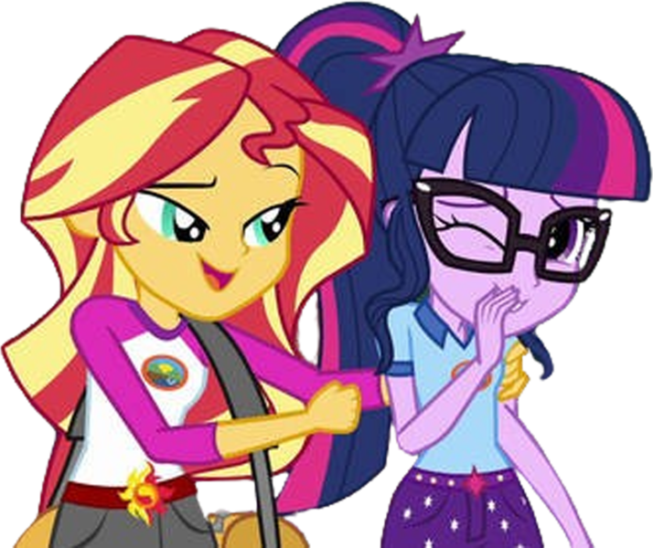 Size: 2998x2520 | Tagged: safe, derpibooru import, edit, edited screencap, editor:mrtoonlover83, screencap, sci-twi, sunset shimmer, twilight sparkle, human, equestria girls, g4, background removed, camp everfree outfits, duo, duo female, female, image, my little pony equestria girls: legend of everfree, not a vector, png