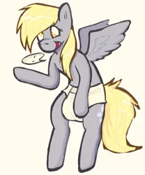 Size: 835x1003 | Tagged: safe, artist:poopslug, derpibooru import, derpy hooves, pegasus, pony, diaper, diapered, image, png, solo