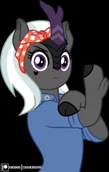 Size: 3173x5000 | Tagged: safe, artist:clubvixen, derpibooru import, oc, oc:jinx von steinmare, pony, image, png, rosie the riveter