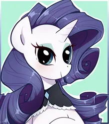 Size: 2291x2618 | Tagged: safe, artist:yukandasama, derpibooru import, rarity, pony, unicorn, g4, bust, female, horn, image, jpeg, looking at you, mare, smiling, solo