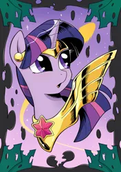 Size: 1204x1712 | Tagged: safe, artist:yukandasama, derpibooru import, twilight sparkle, pony, g4, bust, female, image, jpeg, looking up, mare, solo