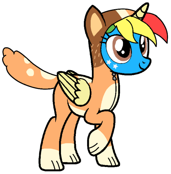 Size: 634x644 | Tagged: safe, artist:shieldwingarmorofgod, derpibooru import, oc, oc:royal strength, unofficial characters only, alicorn, alicorn oc, bluey, chili heeler, dog costume, female, horn, image, png, wings