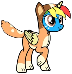 Size: 634x644 | Tagged: safe, artist:shieldwingarmorofgod, derpibooru import, oc, oc:royal strength, unofficial characters only, alicorn, alicorn oc, bluey, chili heeler, dog costume, female, horn, image, png, wings